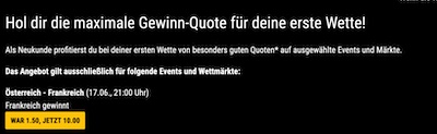 bwin erhöht die österreich frankreich quote auf 10.0
