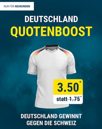Boost auf Deutschland Sieg gegen Schweiz bei Sportwetten.de 
