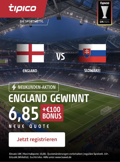 Tipico Boost Sieg England