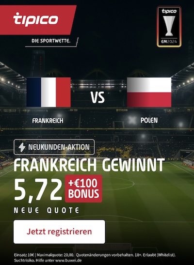 Frankreich Boost Quoten gegen Polen
