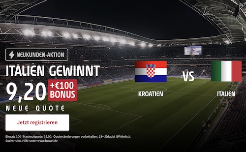 Tipico Boost Sieg Italien gegen Kroatien