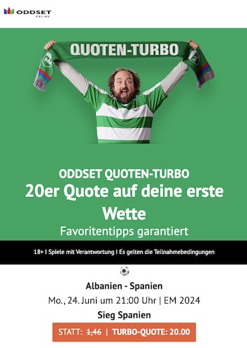 Boost bei ODDSET Spanien Sieg