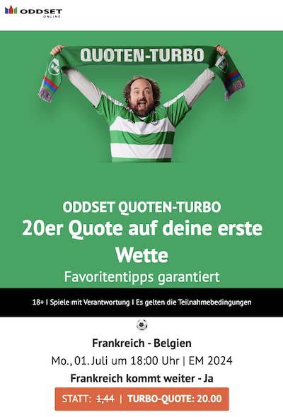 Frankreich Belgien boost ODDSET