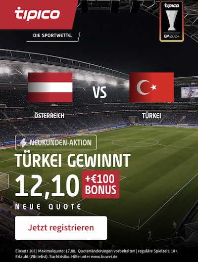 Tipico Boost zu Sieg Türkei