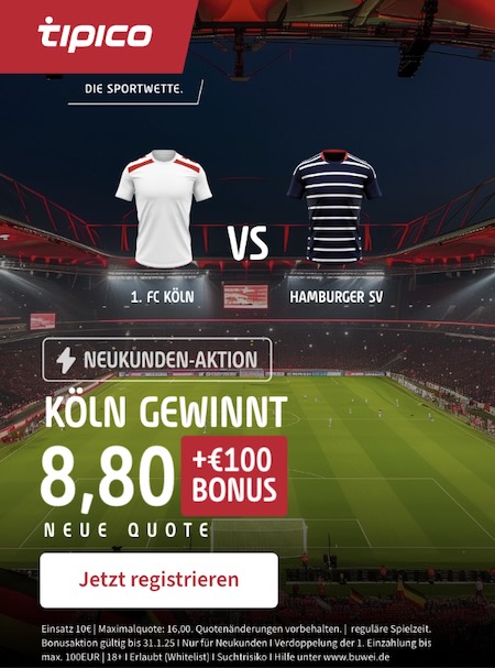 Köln Sieg Boost bei Tipico