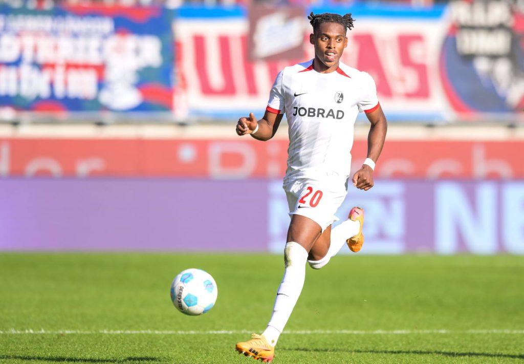 Junior Adamu in Action für den SC Freiburg (28.9.24)