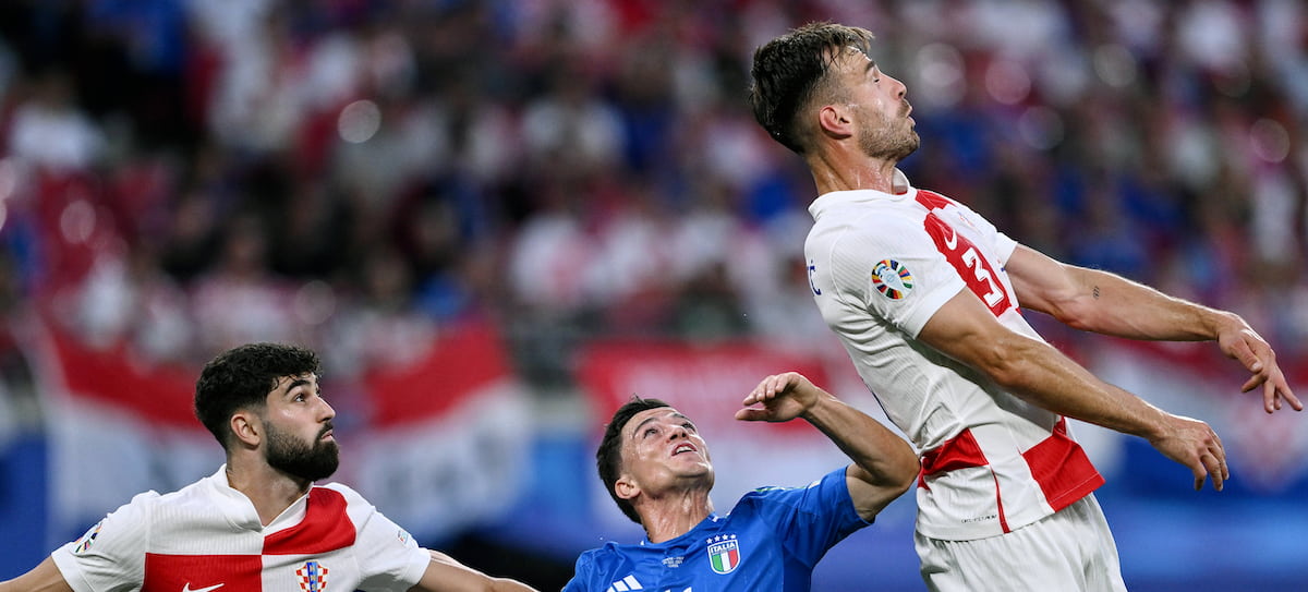 Kroatiens Defensive in Action gegen Italien 