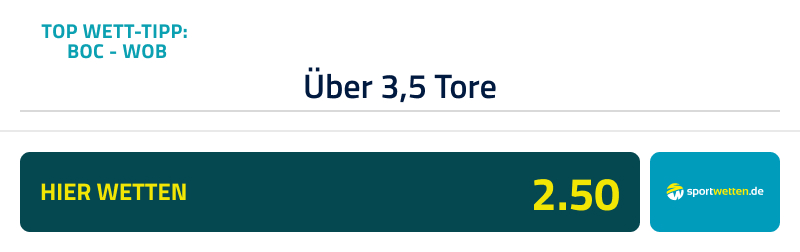Sportwetten.de Top-Tipp zu Bochum - Wolfsburg am 5.10