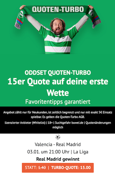 Valencia vs. Real Madrid, 3.1. ODDSET-Boost