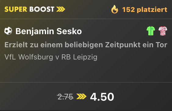 sesko superboost bet365, 12.4.