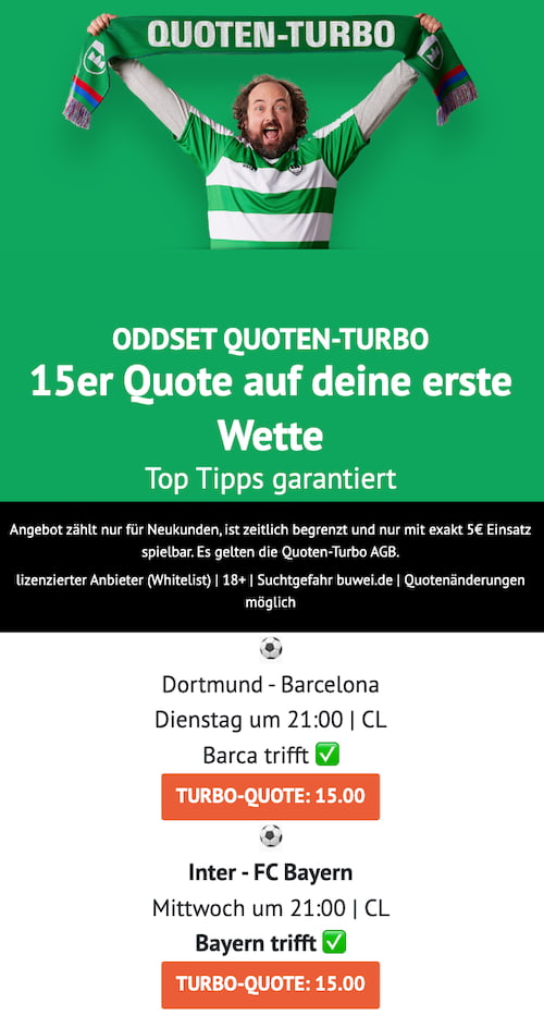 oddset boost cl, 15.4.