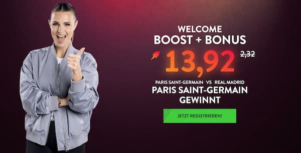 500% Boost bei Neobet für deine PSG Real Wette