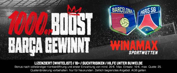 Winamax Boost Barca PSG, 1.10.