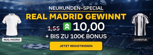 Merkur Bets Quotenboost Real vs. Juve, 22.10.