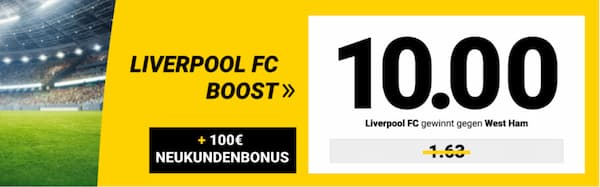Liverpool vs West Ham Quote 10 bei Interwetten