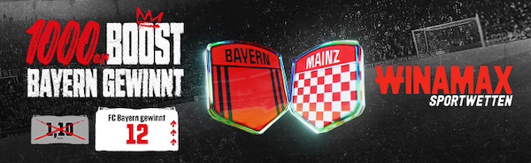 Winamax Boost 1.000% Bayern Mainz 05, 14.12.