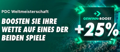 Wetten Sie bei Bet365 auf das Semifinale der Darts WM und erhalten Sie 25% mehr Gewinne!